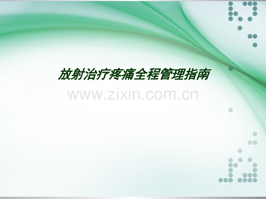 放射治疗疼痛全程管理指南ppt课件.pptx_第1页