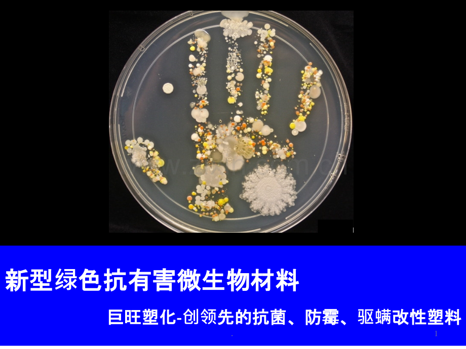 新型绿色抗有害微生物改性塑料---抗菌、防霉、驱螨纤维PPT课件.pptx_第1页
