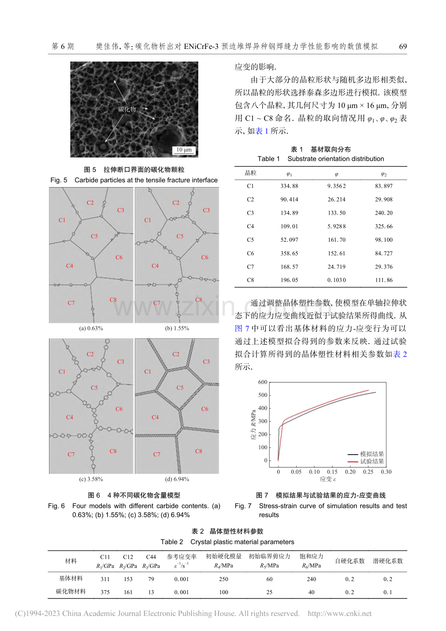 碳化物析出对ENiCrFe...焊缝力学性能影响的数值模拟_樊佳伟.pdf_第3页