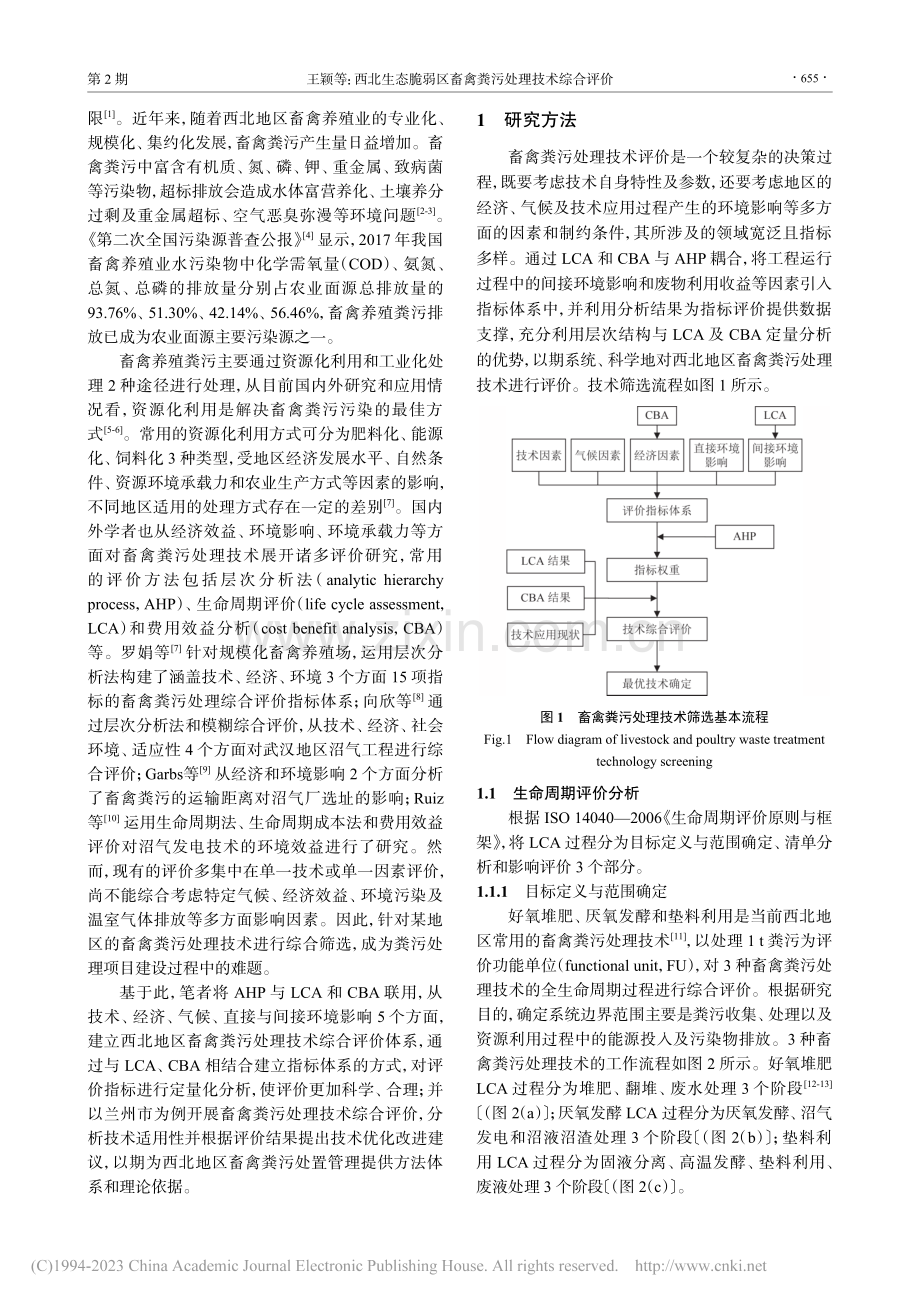 西北生态脆弱区畜禽粪污处理技术综合评价_王颖.pdf_第2页