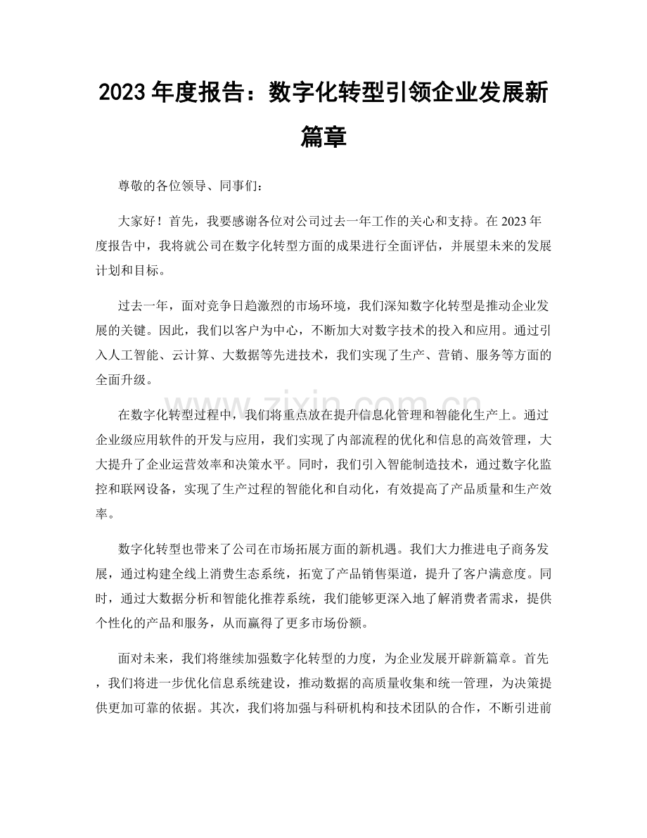 2023年度报告：数字化转型引领企业发展新篇章.docx_第1页