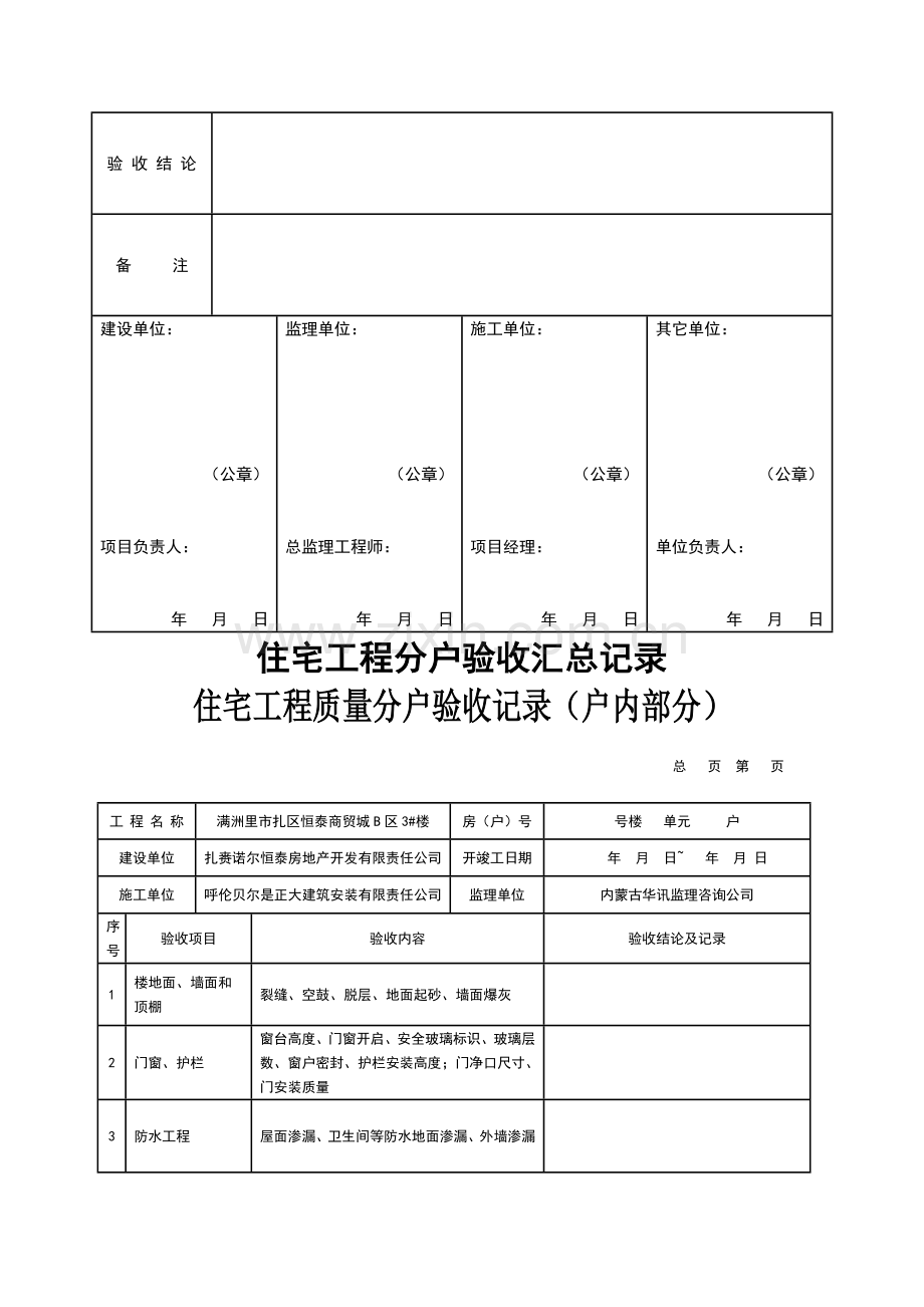 分户验收表格(全部)整理版.doc_第2页