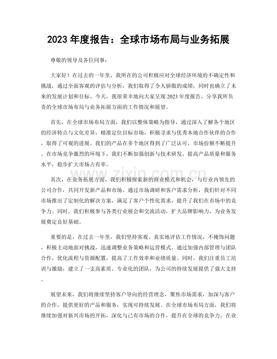 2023年度报告：全球市场布局与业务拓展.docx_第1页