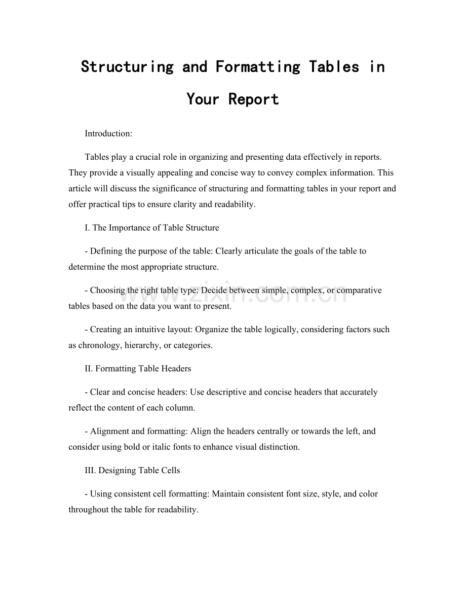 Structuring and Formatting Tables in Your Report.docx_第1页