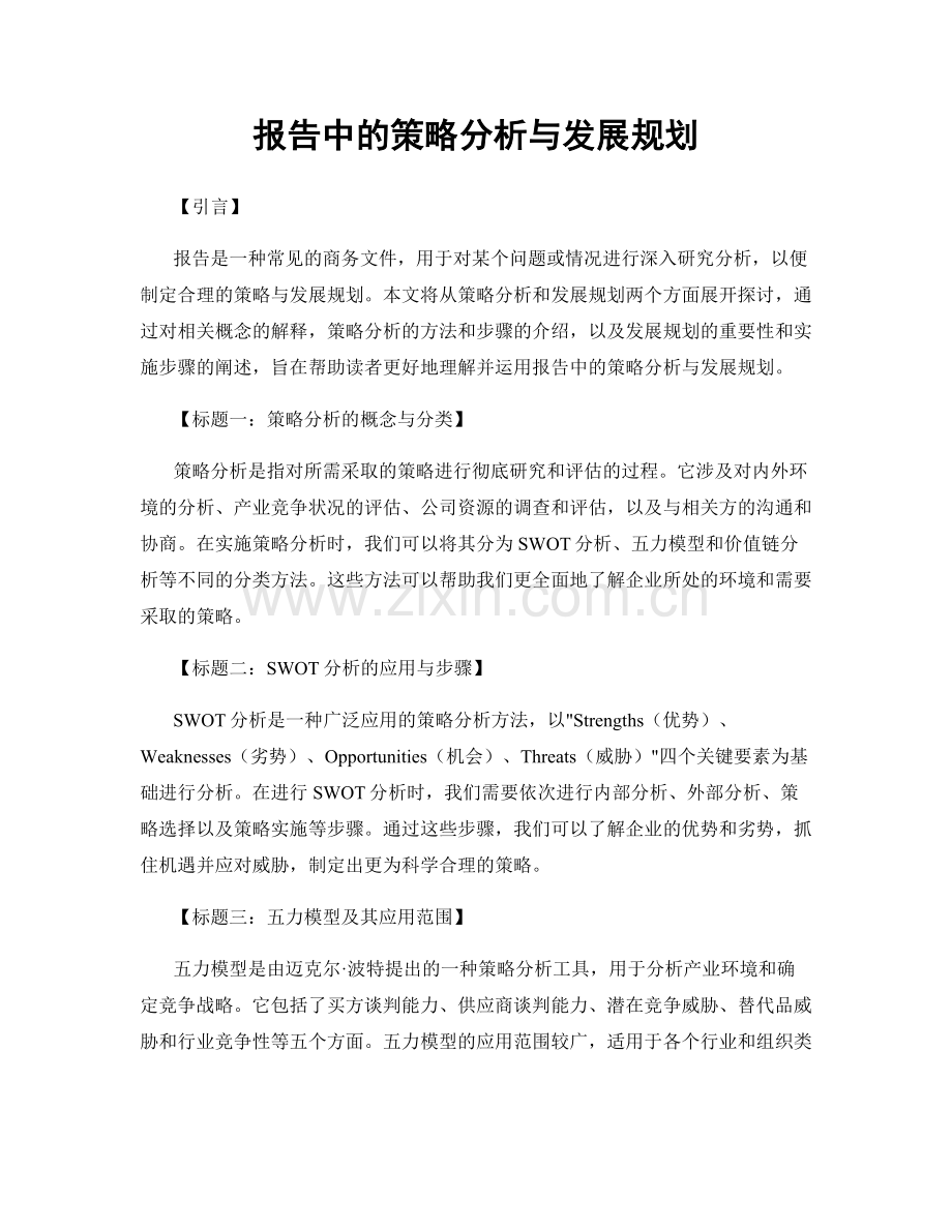 报告中的策略分析与发展规划.docx_第1页