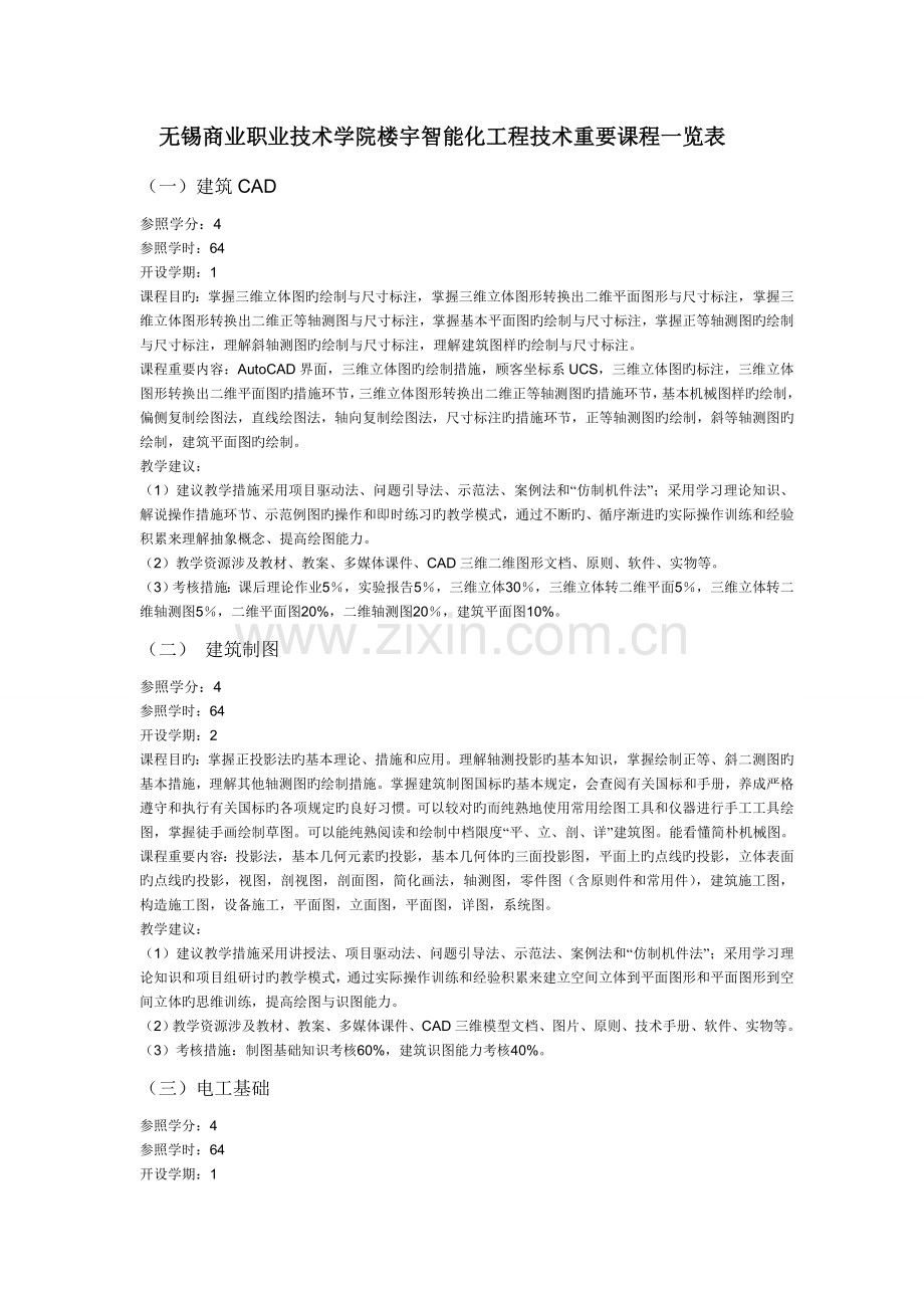 楼宇智能化工程技术专业课程介绍.doc_第1页