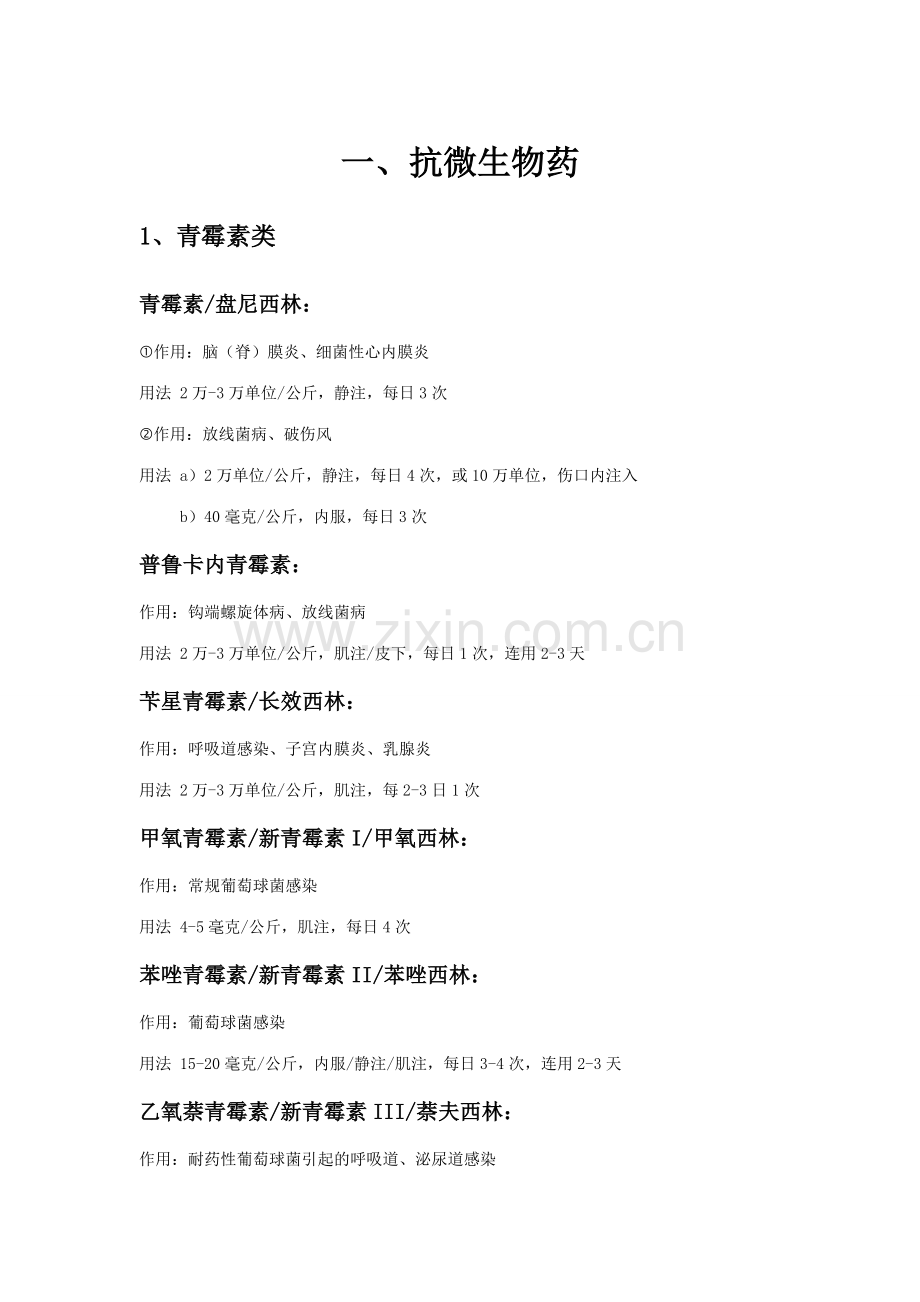 犬猫用药速查手册抗微生物药.doc_第1页