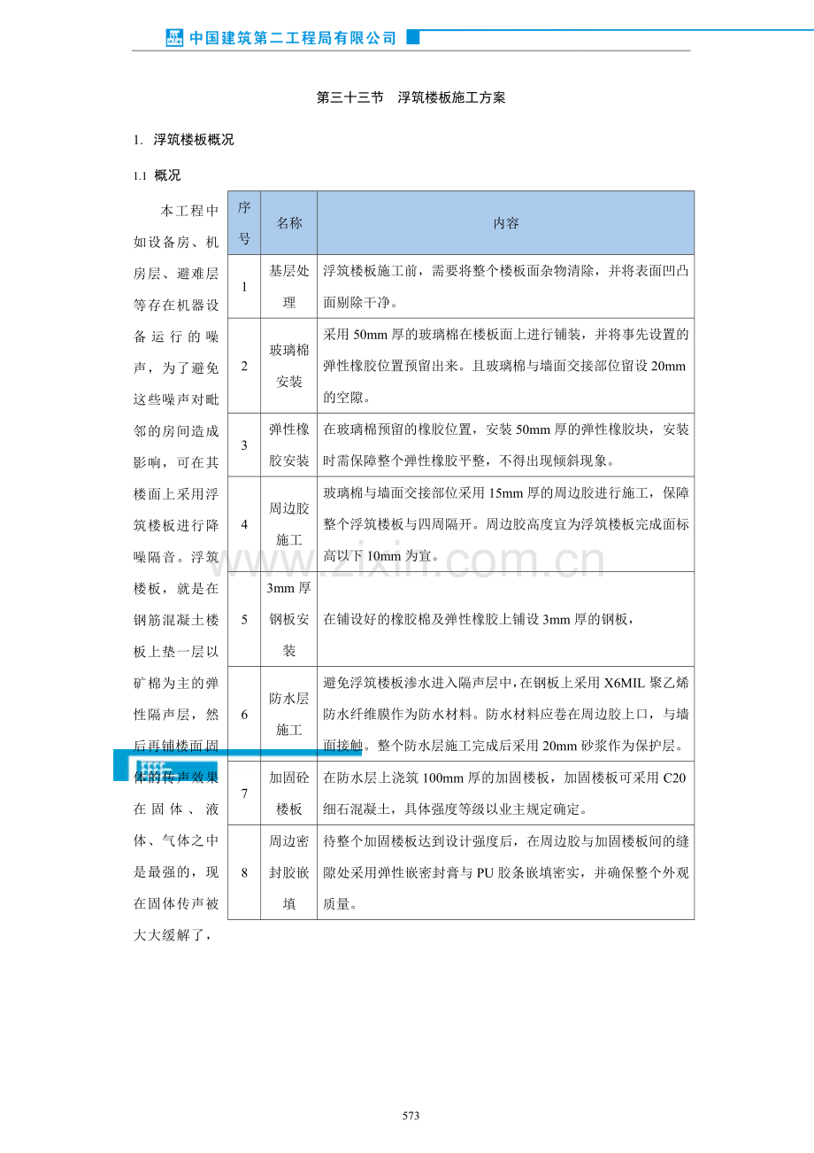 浮筑楼板施工方案.doc_第1页