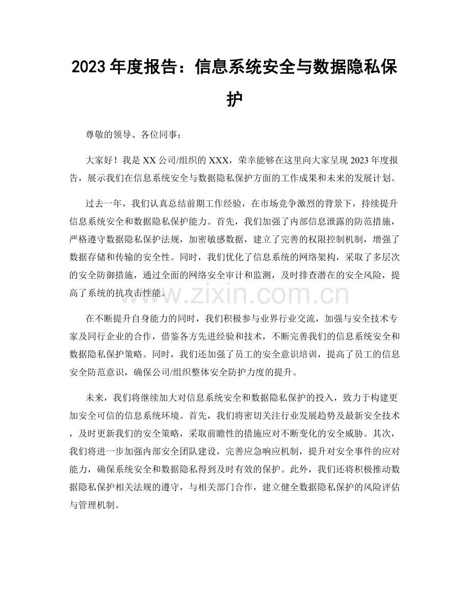 2023年度报告：信息系统安全与数据隐私保护.docx_第1页