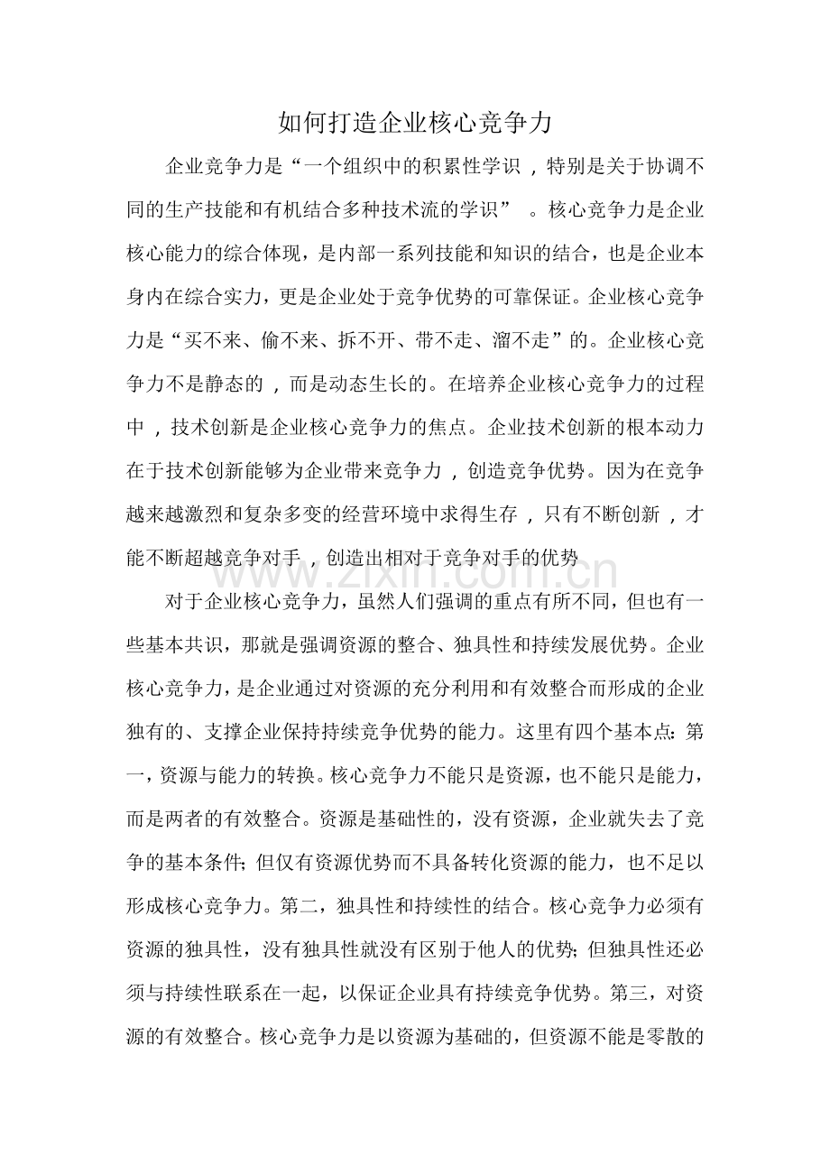 如何打造企业核心竞争力.doc_第1页