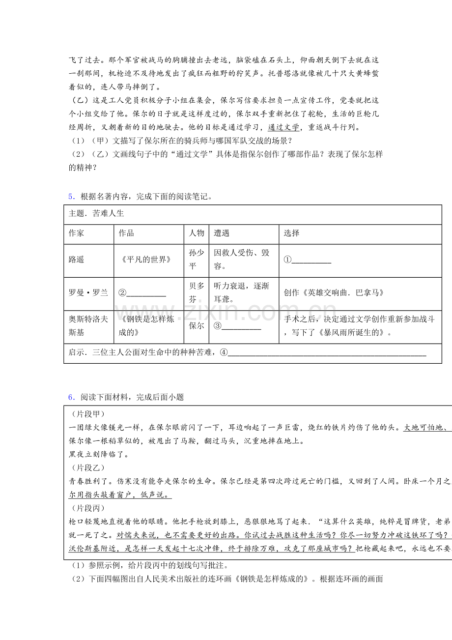 钢铁是怎样炼成的名著阅读-专题训练.doc_第2页