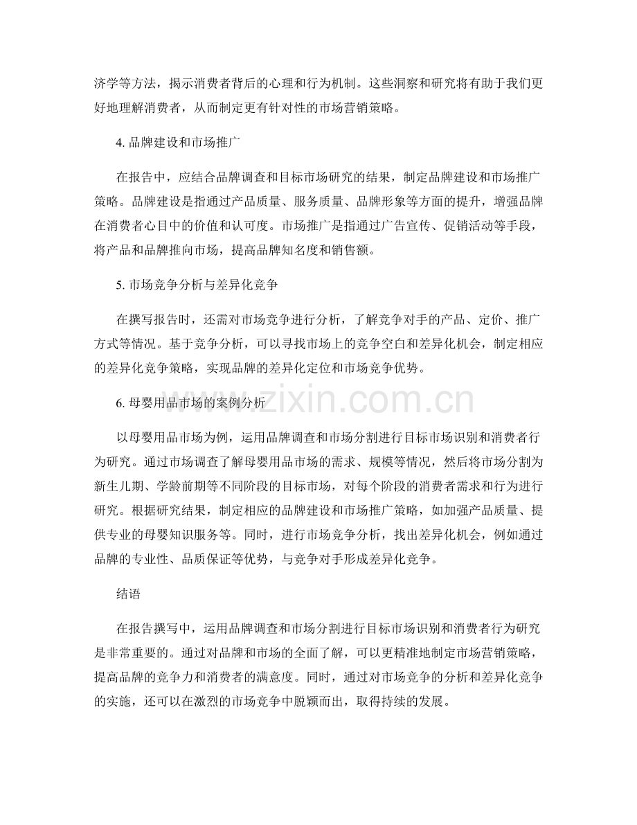 报告撰写中使用品牌调查和市场分割进行目标市场识别和消费者行为研究.docx_第2页