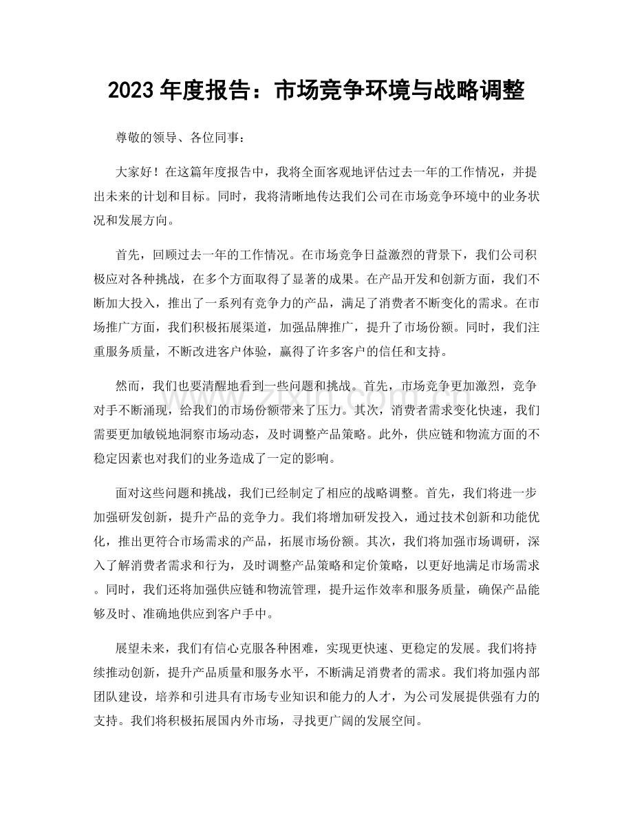 2023年度报告：市场竞争环境与战略调整.docx_第1页