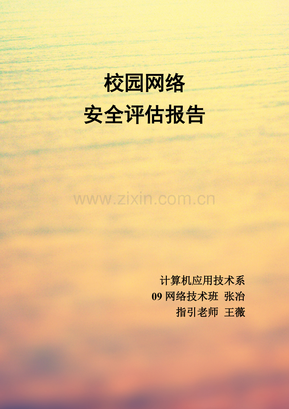 校园网络安全评估报告.doc_第1页