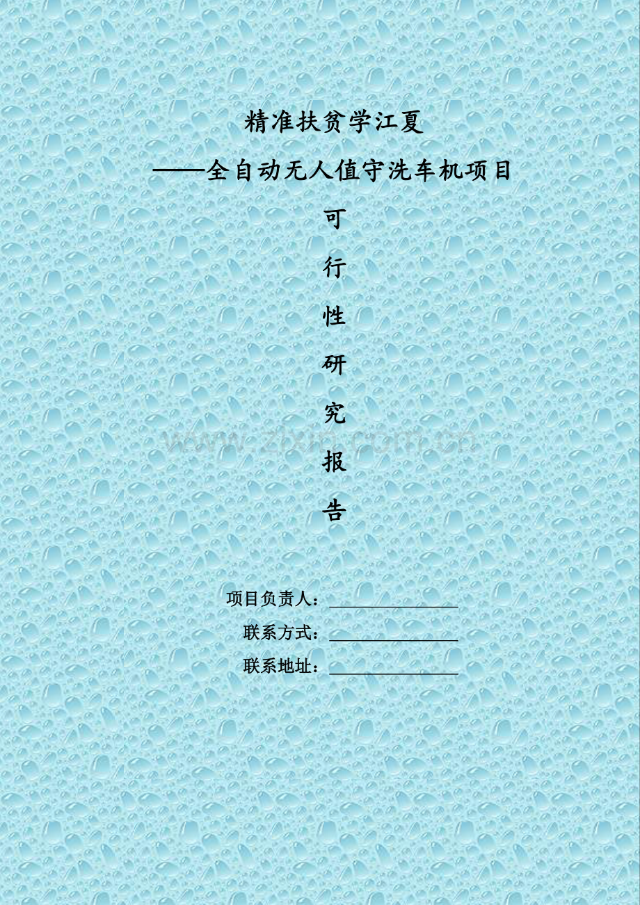 全自动无人值守洗车机项目可行性研究报告.doc_第1页