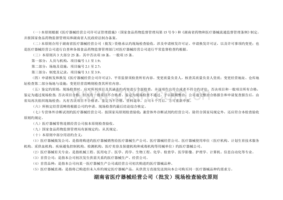 湖南省医疗器械经营企业(批发)现场检查验收标准.doc_第2页