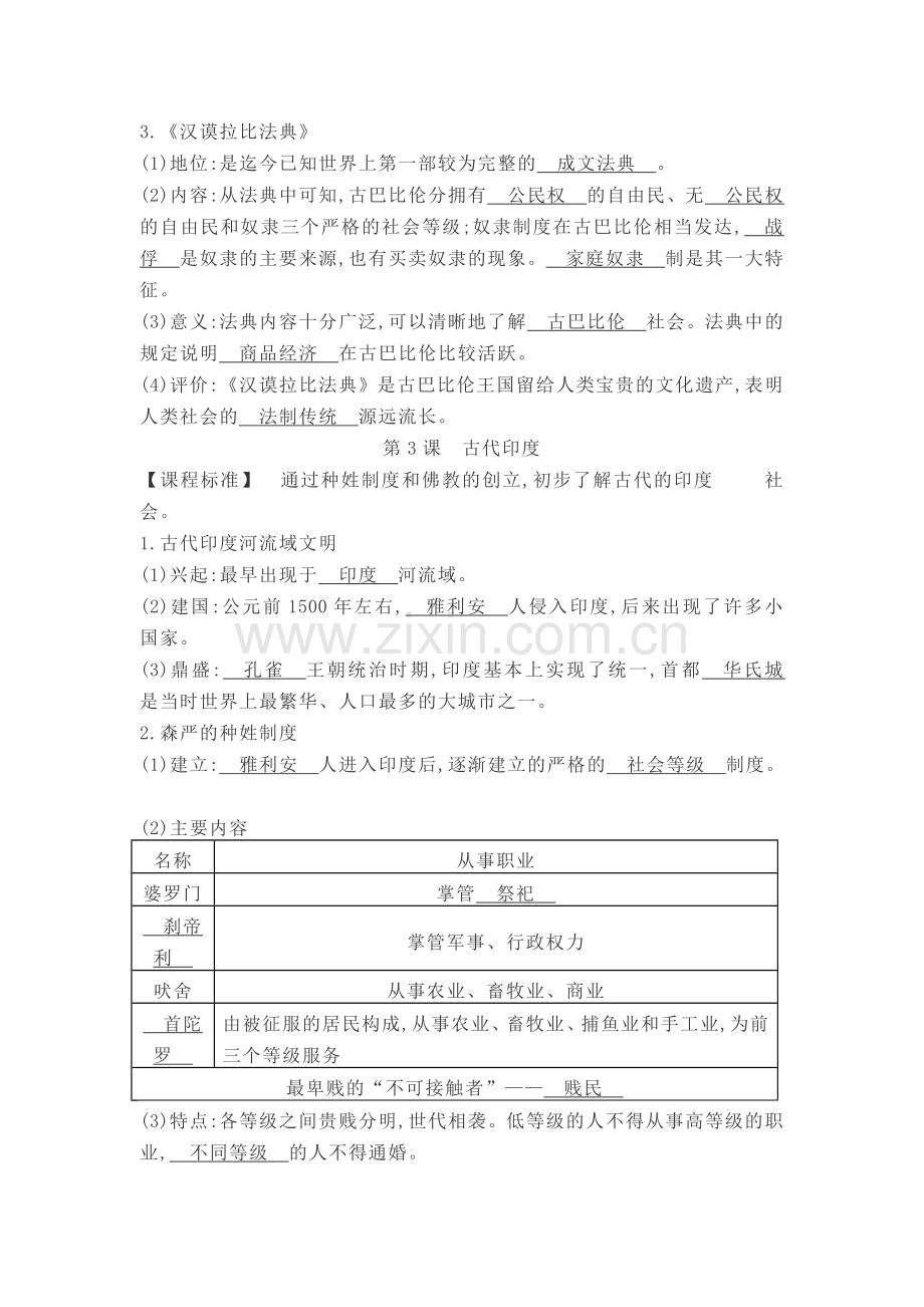 【历史】部编版九年级上册历史知识提纲全册(word版).doc_第2页