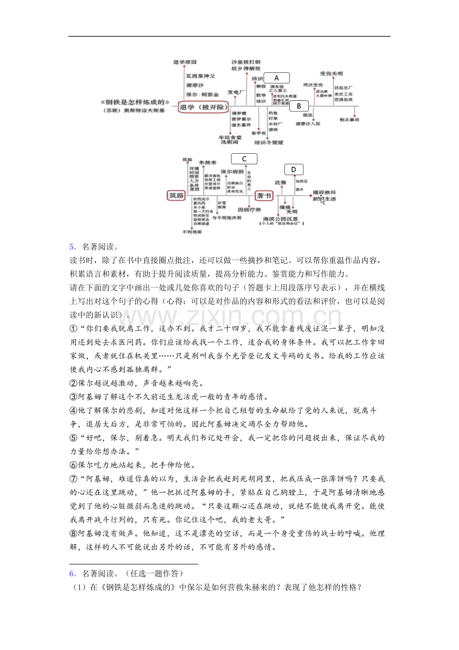 《钢铁是怎样炼成的》名著试题及答案解析.doc_第2页