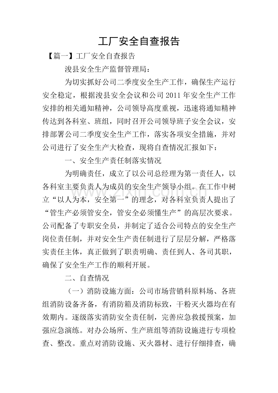 工厂安全自查报告.doc_第1页