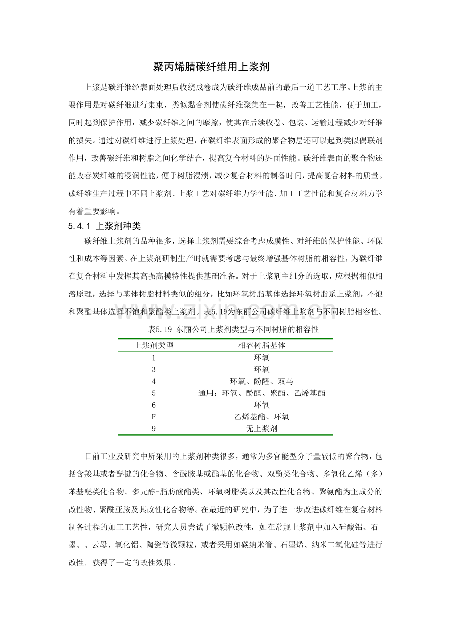 聚丙烯腈碳纤维用上浆剂汇总.doc_第1页