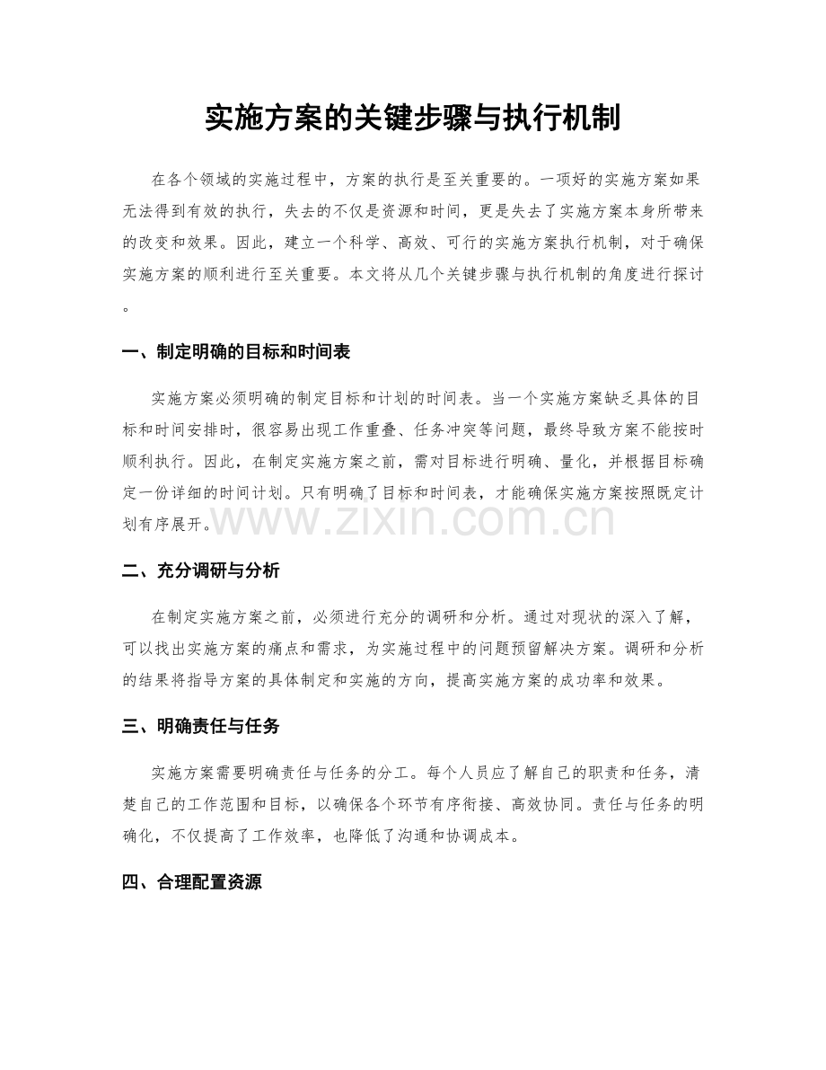 实施方案的关键步骤与执行机制.docx_第1页