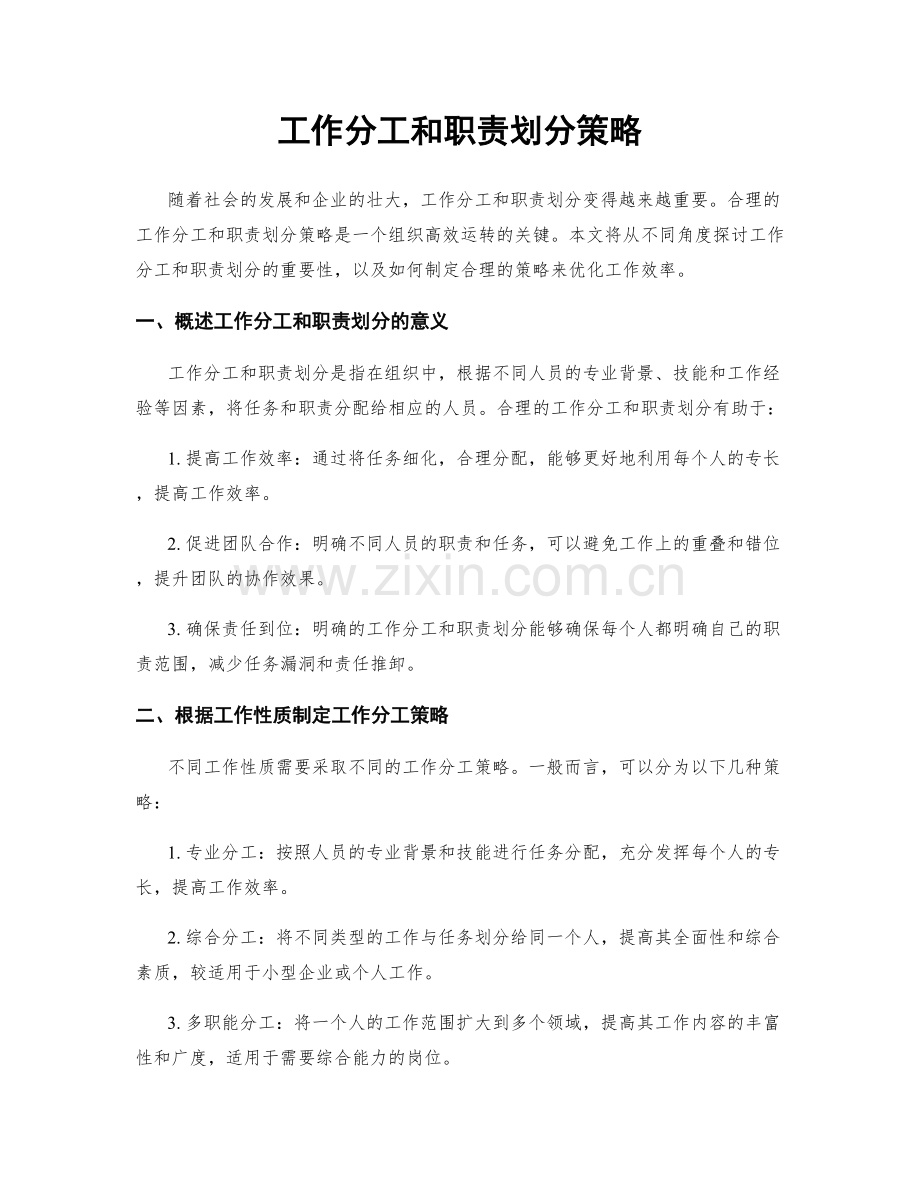 工作分工和职责划分策略.docx_第1页