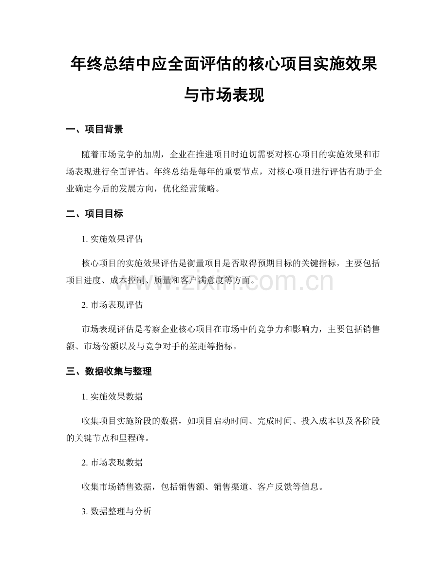 年终总结中应全面评估的核心项目实施效果与市场表现.docx_第1页