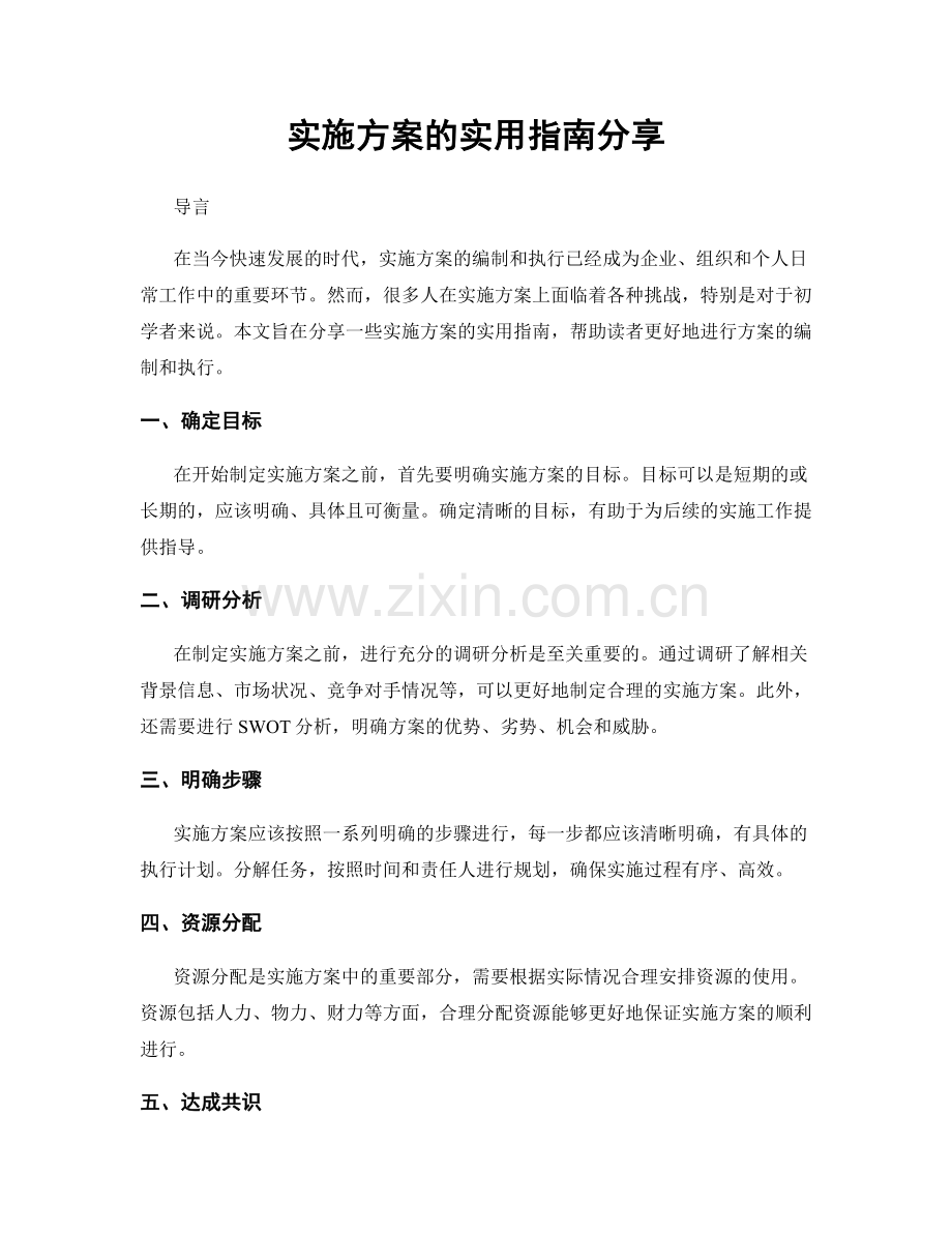 实施方案的实用指南分享.docx_第1页