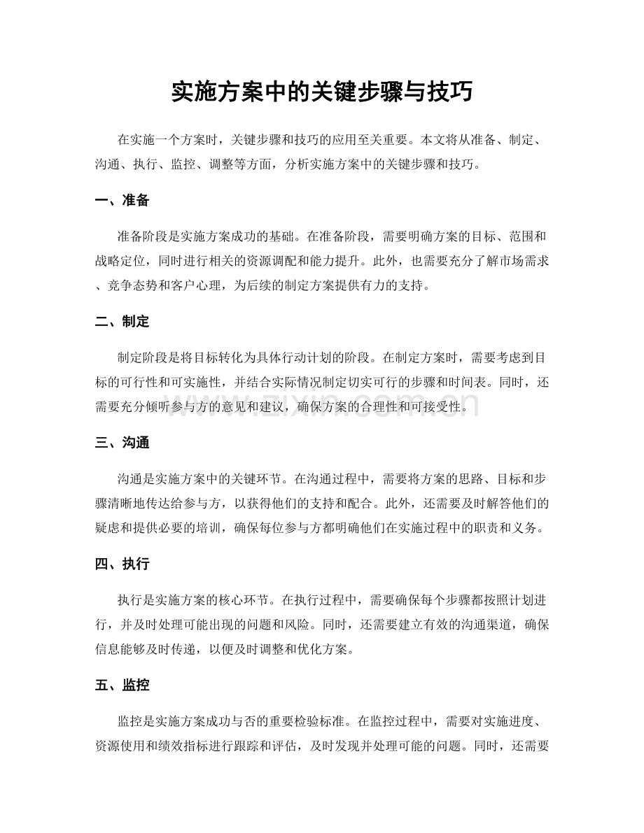 实施方案中的关键步骤与技巧.docx_第1页