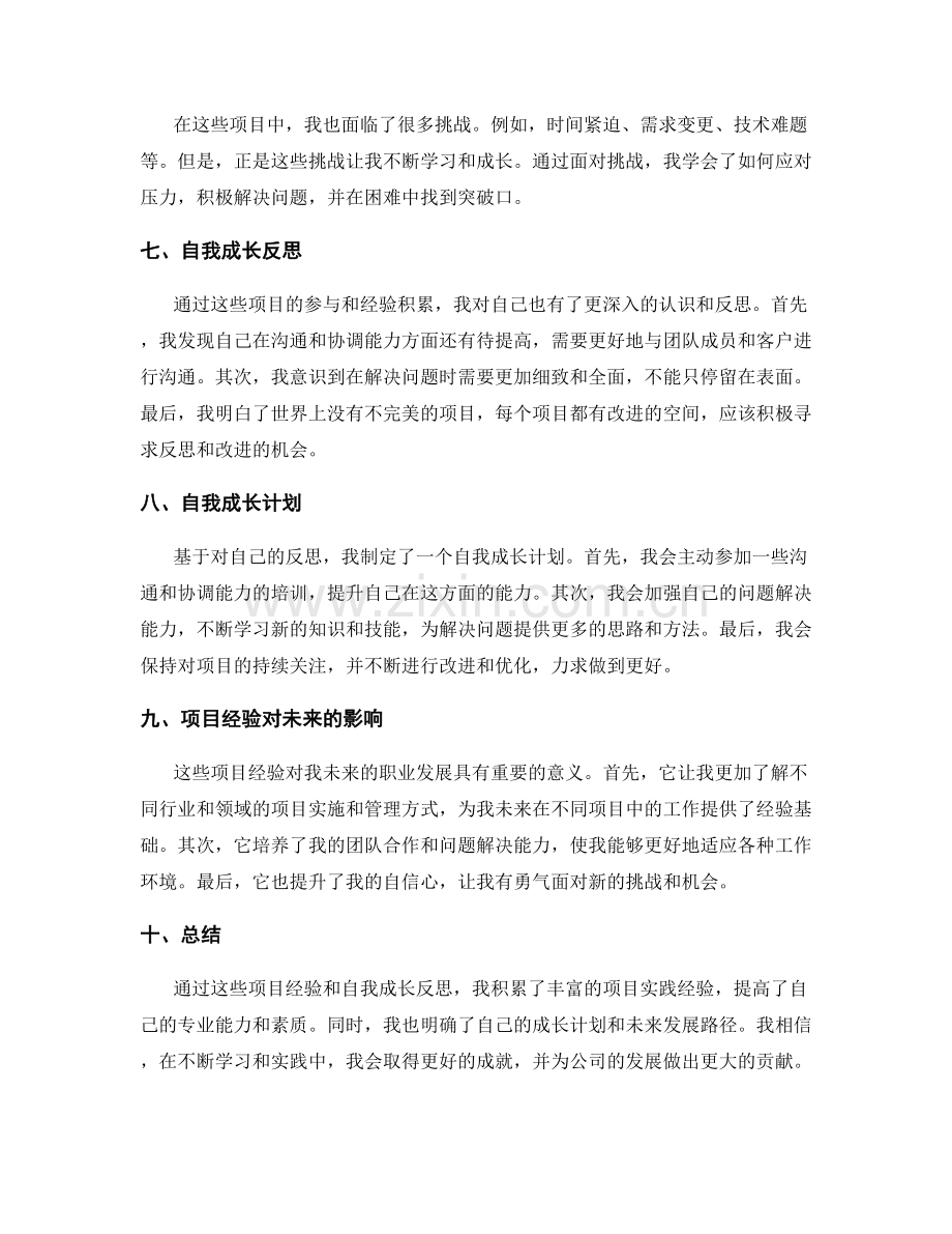 工作总结中的项目经验和自我成长反思.docx_第2页