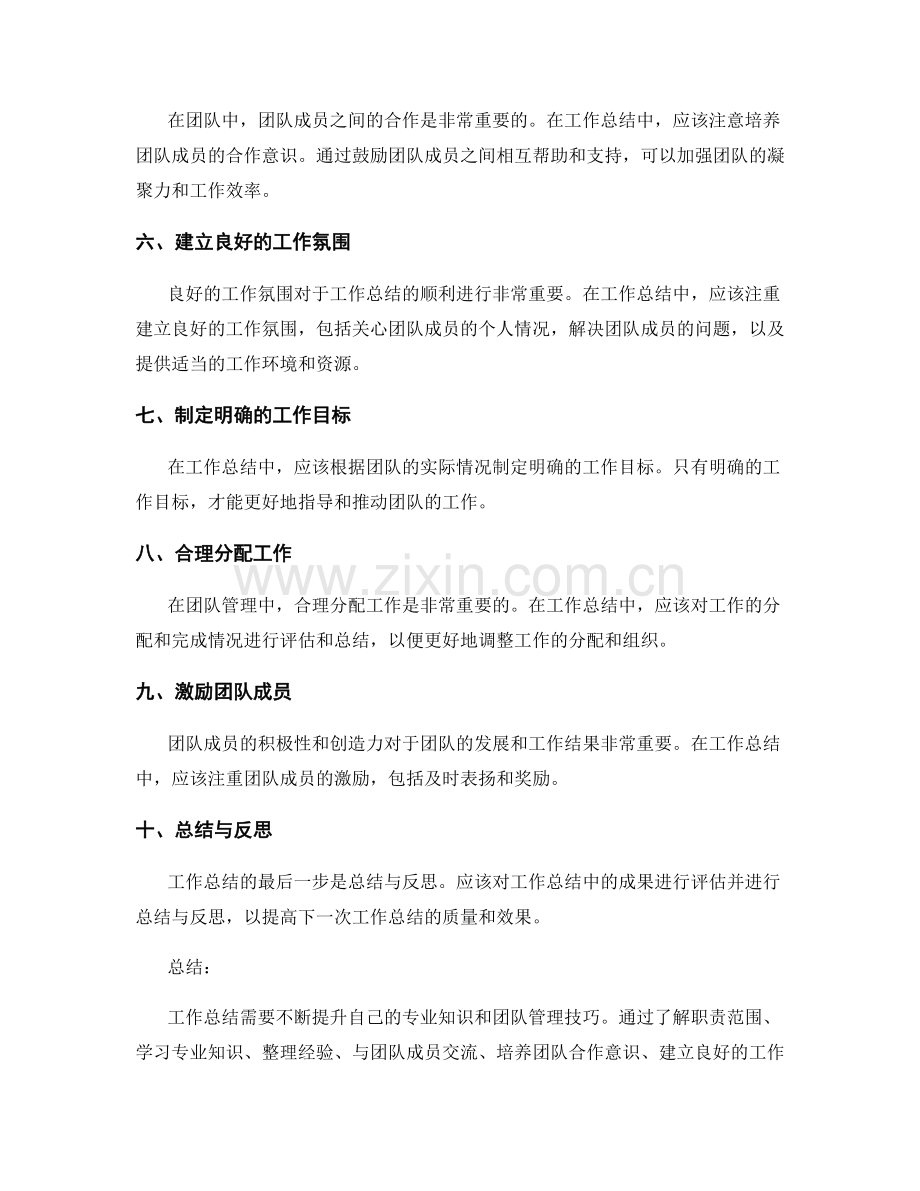 工作总结的专业知识与团队管理技巧.docx_第2页