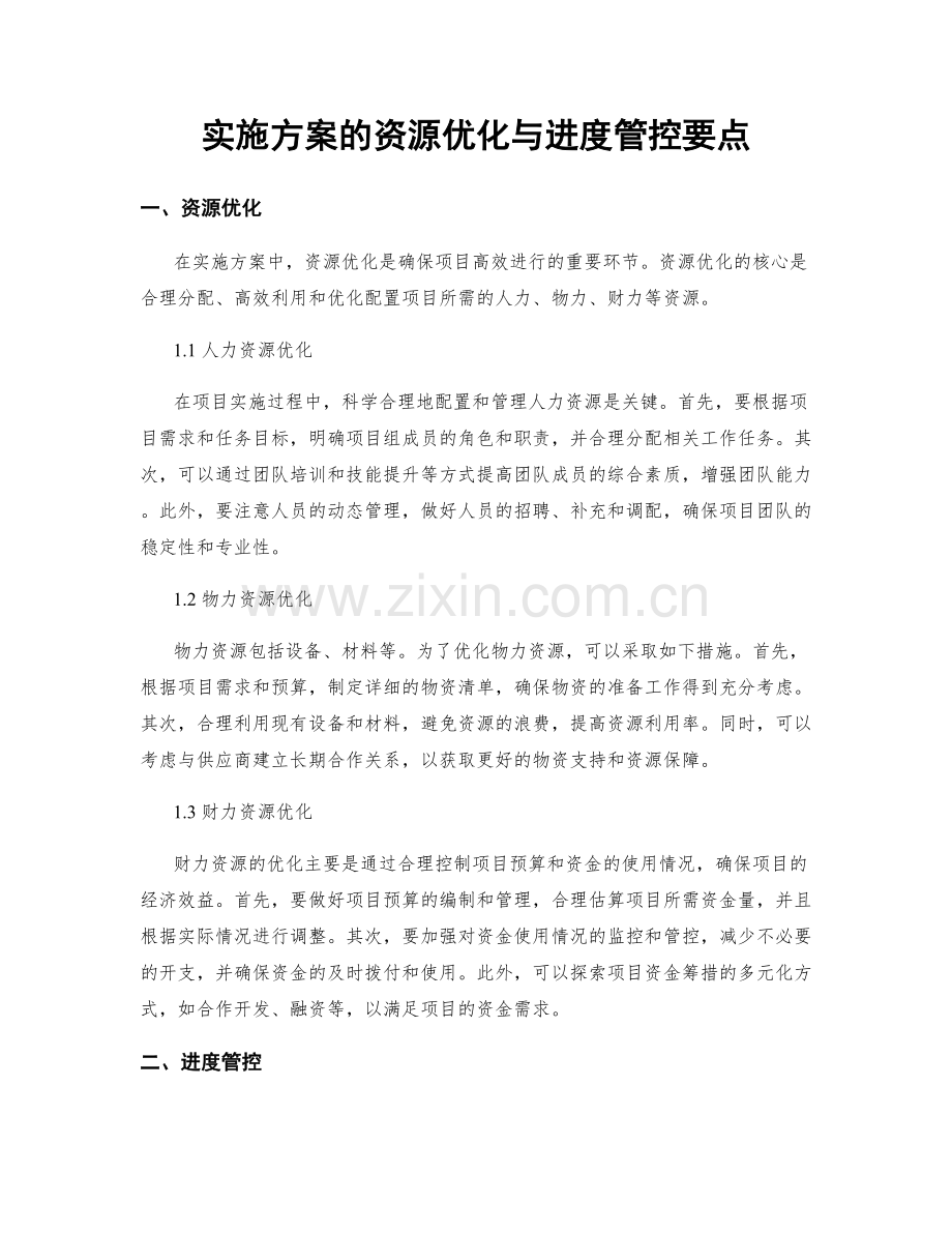 实施方案的资源优化与进度管控要点.docx_第1页