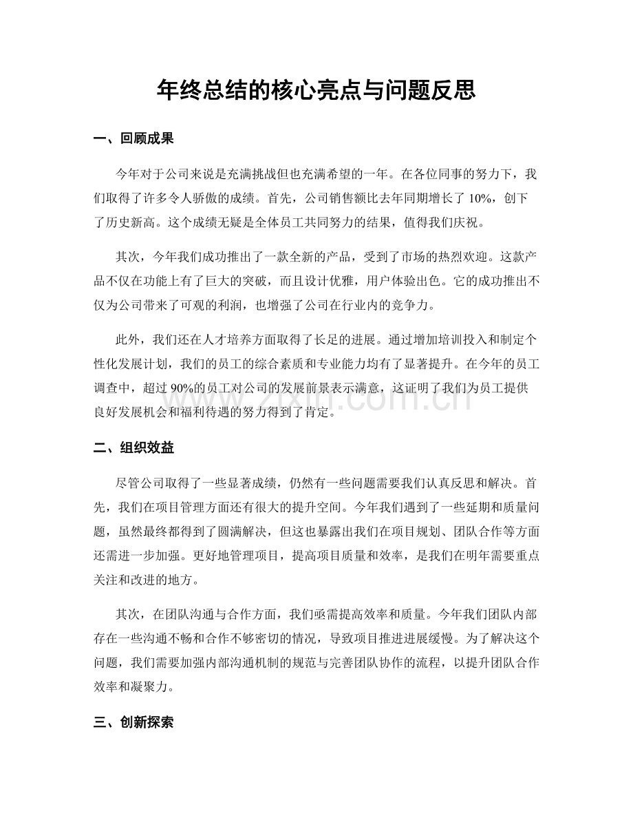 年终总结的核心亮点与问题反思.docx_第1页
