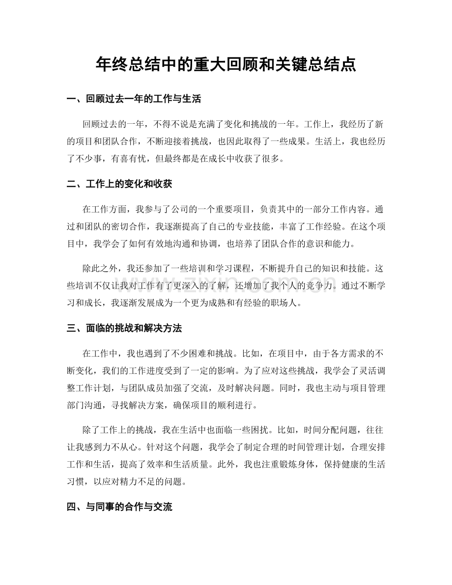 年终总结中的重大回顾和关键总结点.docx_第1页