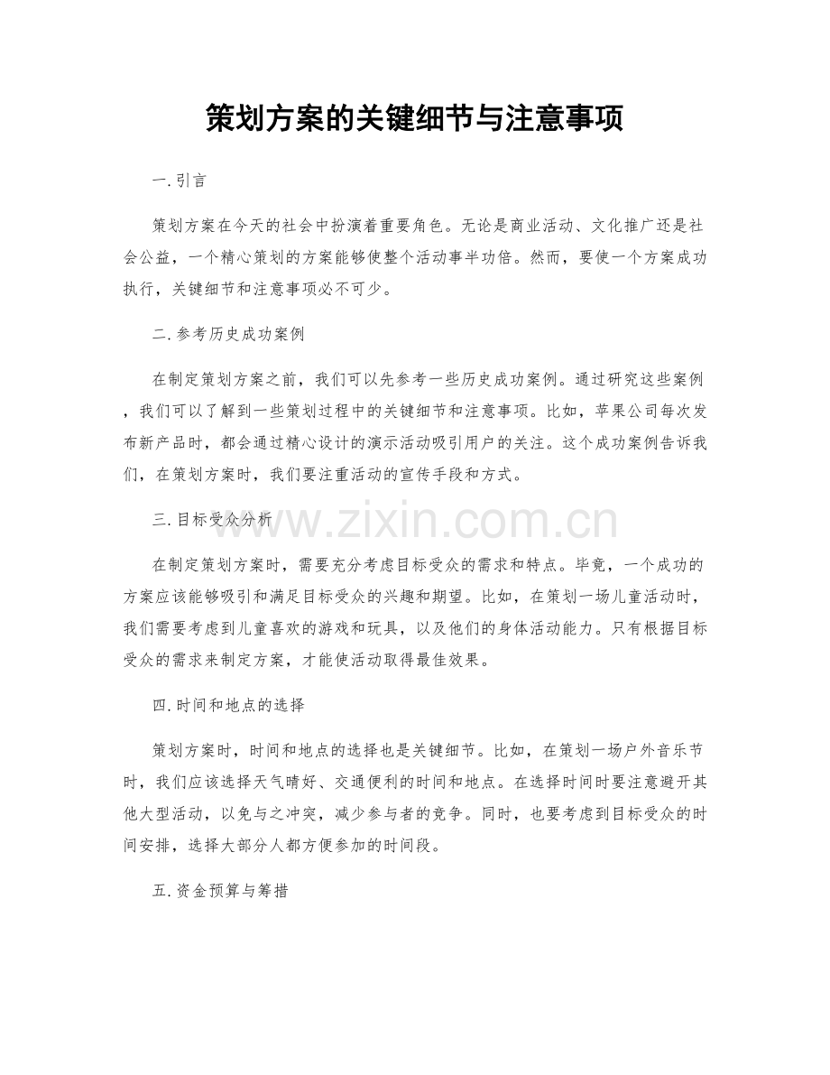 策划方案的关键细节与注意事项.docx_第1页