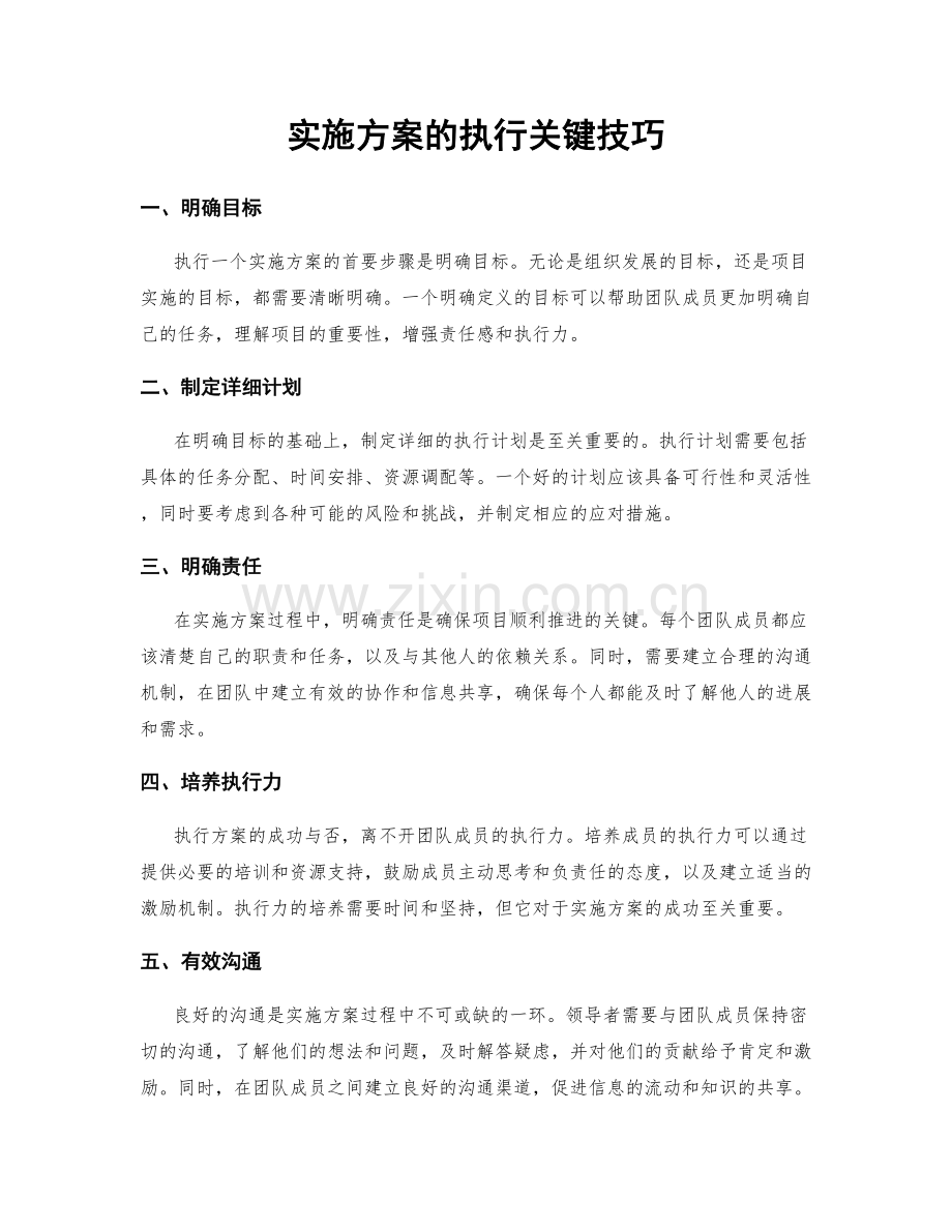 实施方案的执行关键技巧.docx_第1页
