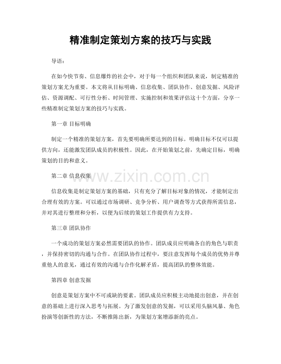 精准制定策划方案的技巧与实践.docx_第1页