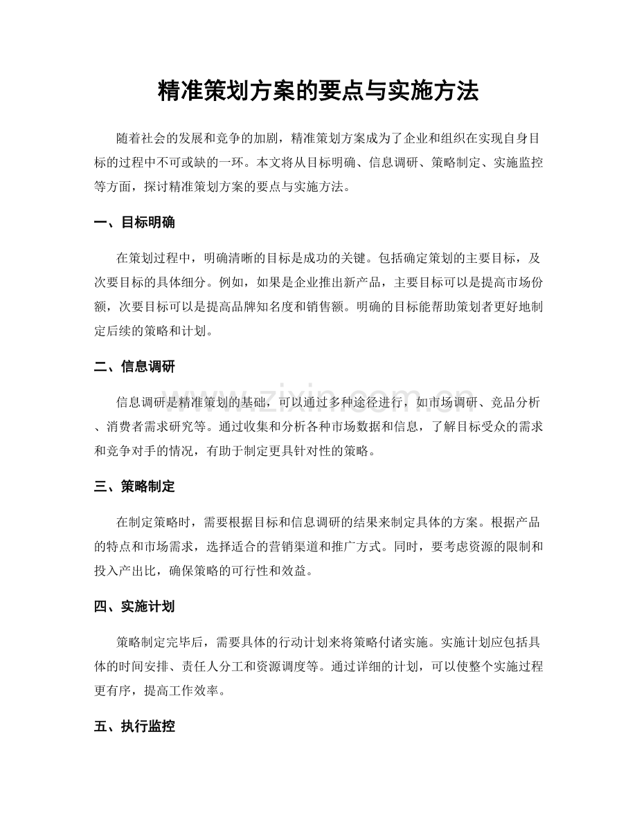 精准策划方案的要点与实施方法.docx_第1页
