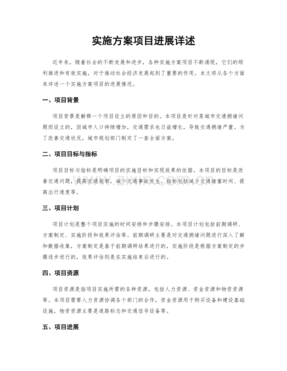 实施方案项目进展详述.docx_第1页