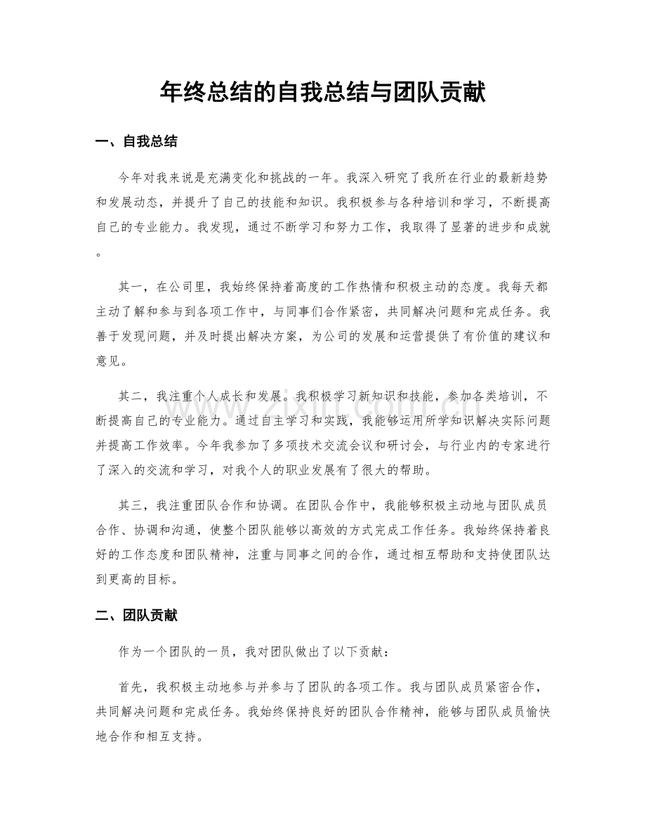 年终总结的自我总结与团队贡献.docx_第1页