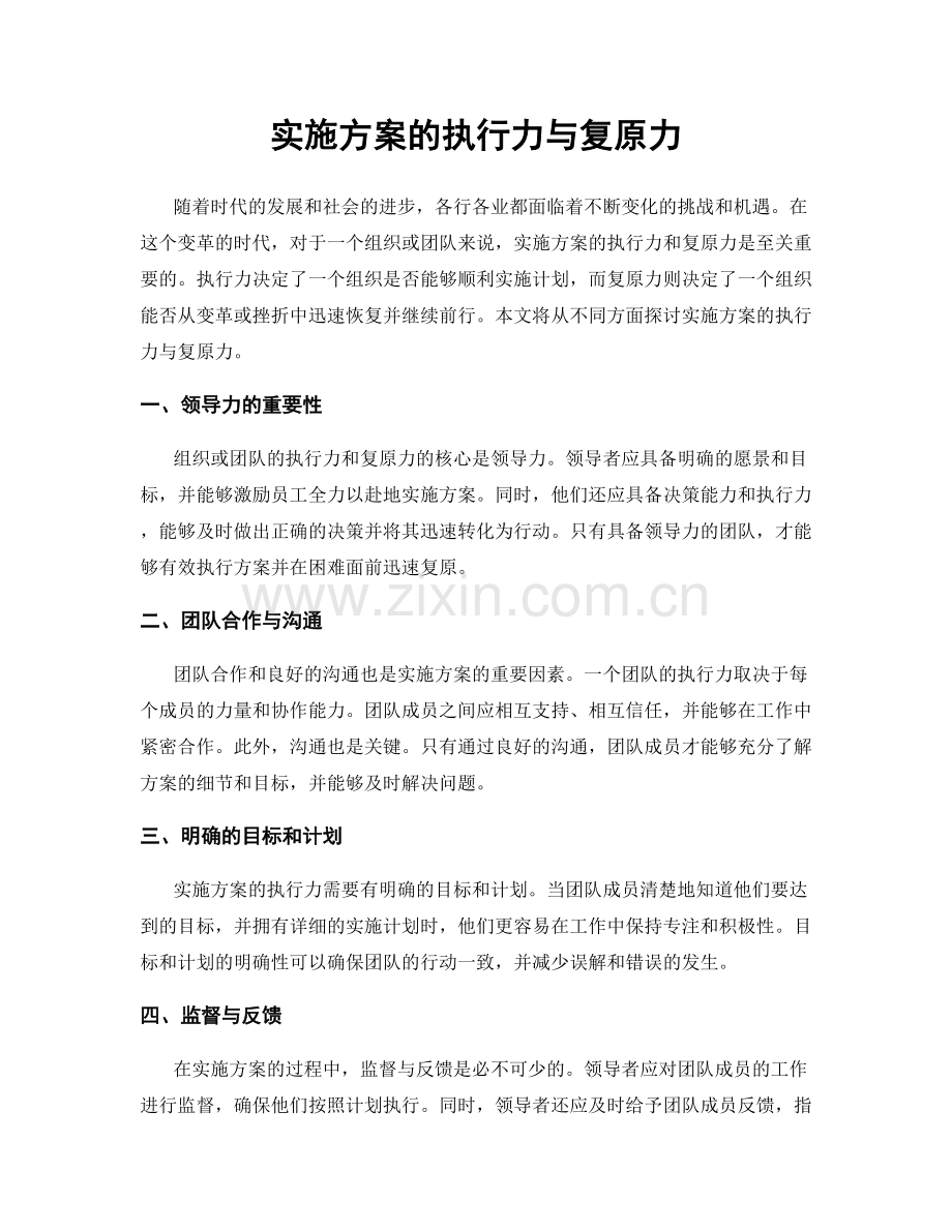 实施方案的执行力与复原力.docx_第1页