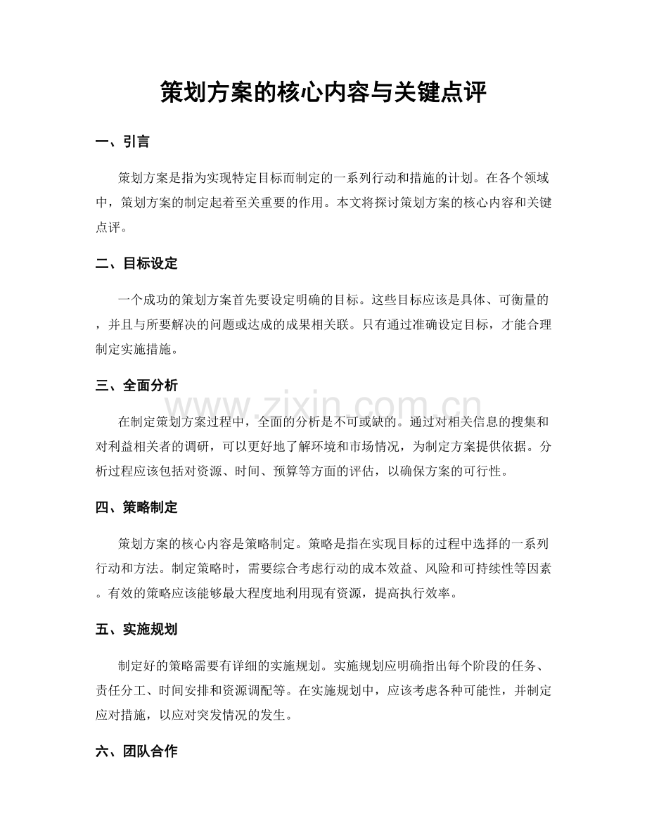 策划方案的核心内容与关键点评.docx_第1页