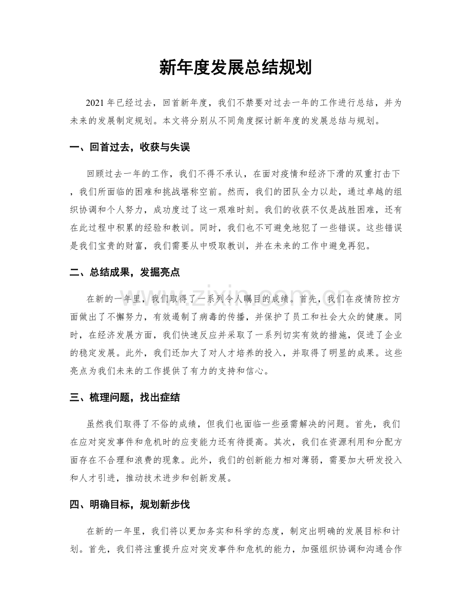 新年度发展总结规划.docx_第1页
