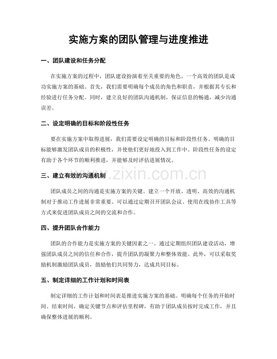 实施方案的团队管理与进度推进.docx_第1页