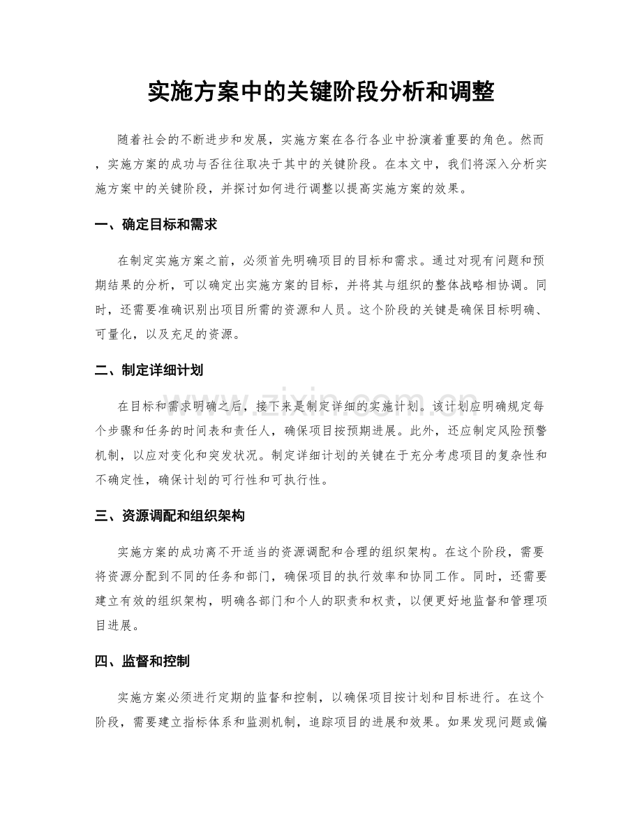 实施方案中的关键阶段分析和调整.docx_第1页