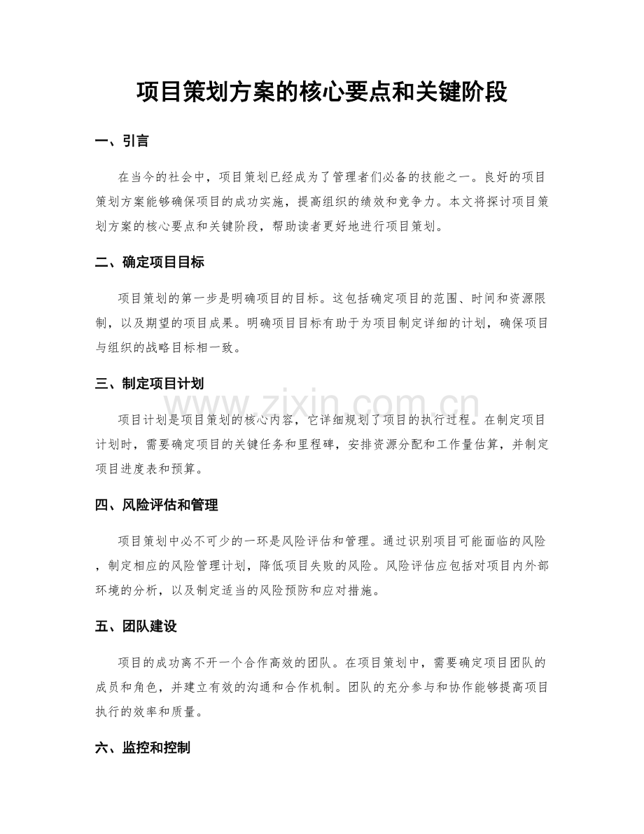 项目策划方案的核心要点和关键阶段.docx_第1页