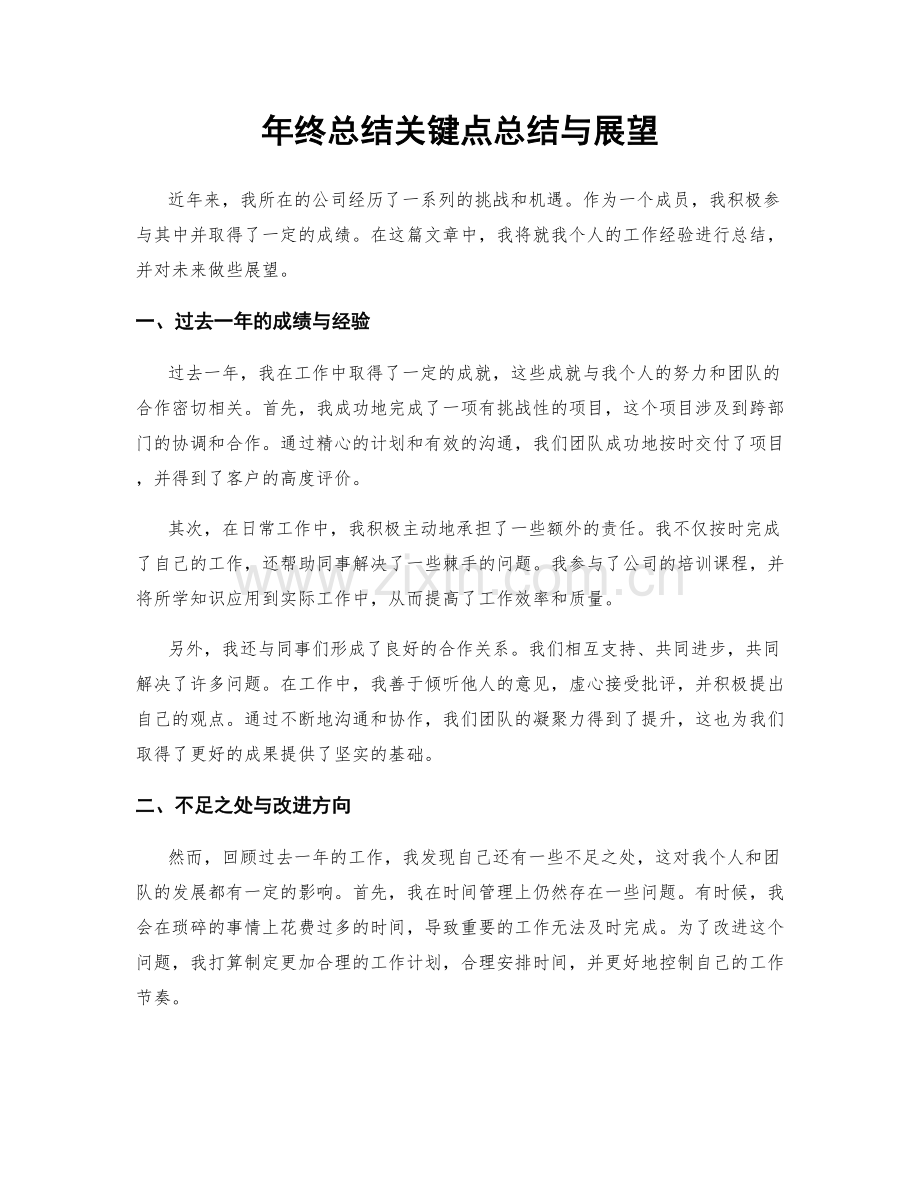 年终总结关键点总结与展望.docx_第1页