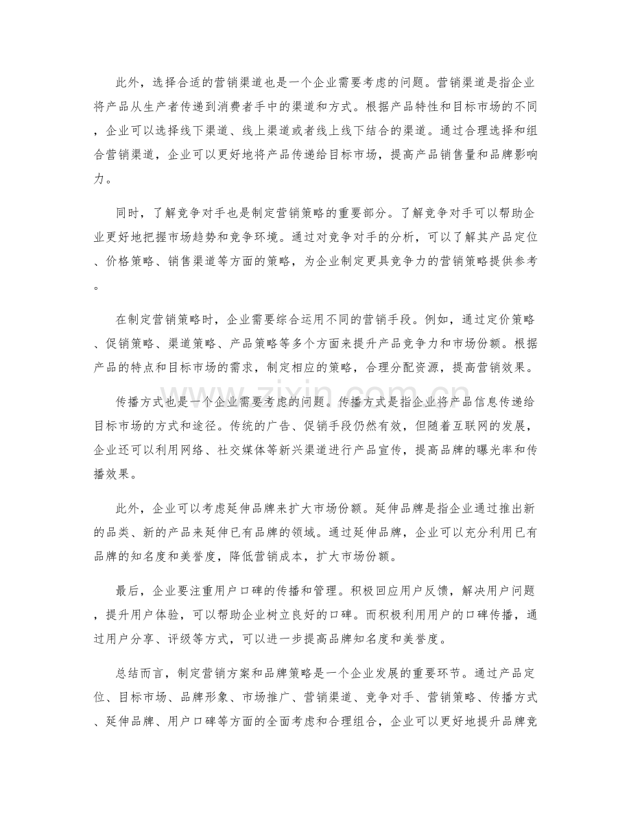 制定策划方案的营销方案和品牌策略.docx_第2页