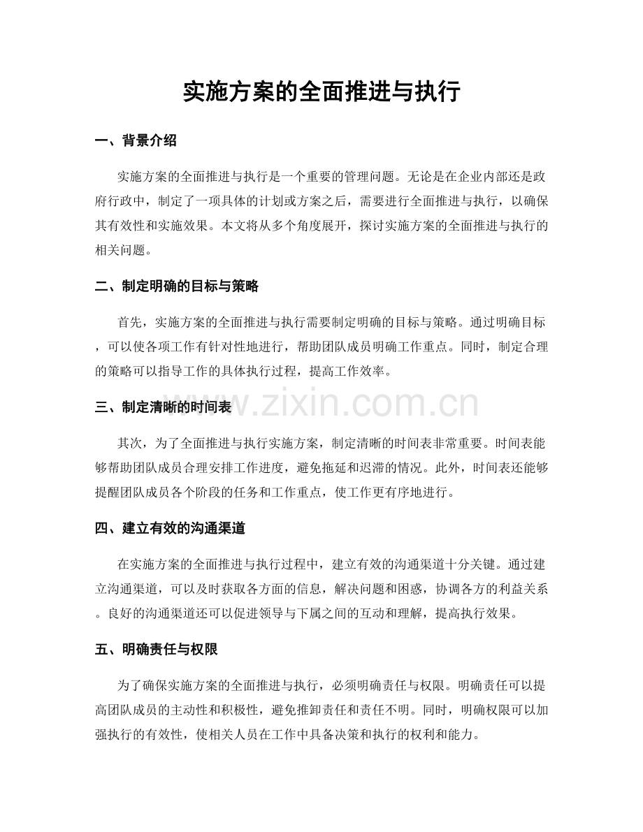 实施方案的全面推进与执行.docx_第1页