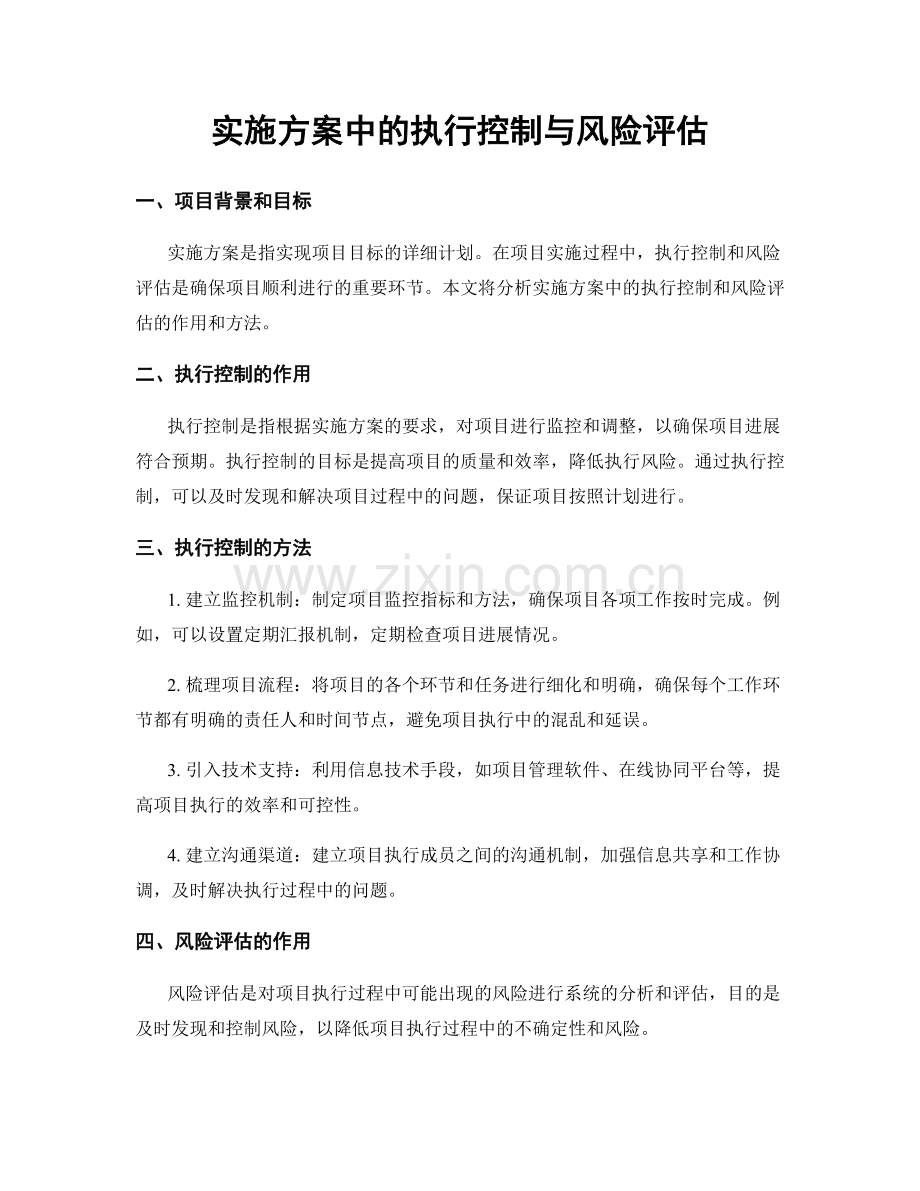 实施方案中的执行控制与风险评估.docx_第1页